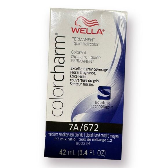 Wella Color Charm Permanent Liquid Hair Color Medium‎ Smokey Ash Blonde 7A/672 1 - Picture 1 of 6
